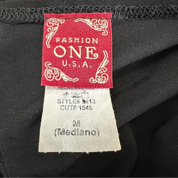 Vintage Babydoll Tank Y2K Black Tan Medium Dark Romantic Whimsigoth EUC Made USA - Picture 2 of 7